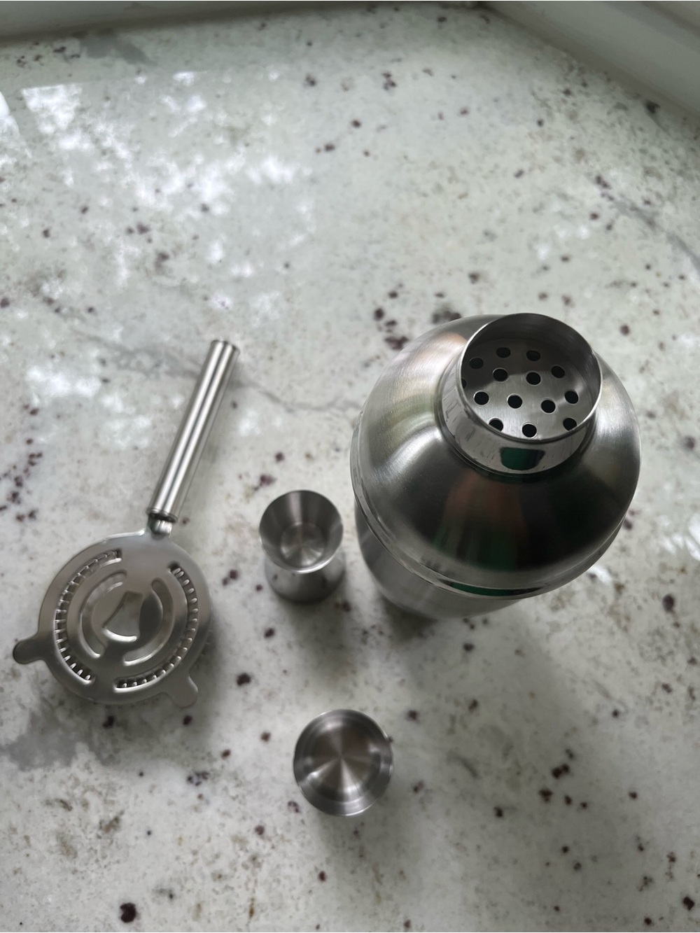 Stainless Steel Cocktail Shaker Set with Jigger and Hawthorne Strainer